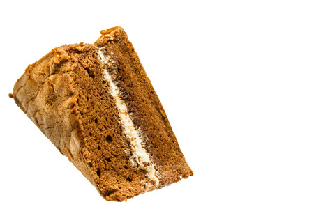 chiffon cake isolated on white backgroundの写真素材