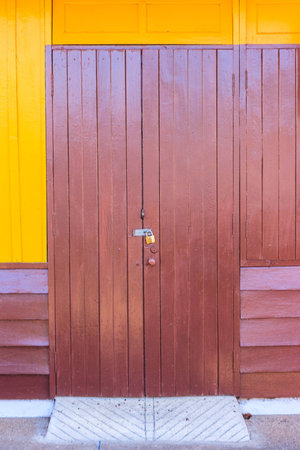 old brown wood door