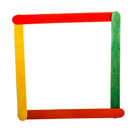 colorful wood ice cream stick frameの写真素材