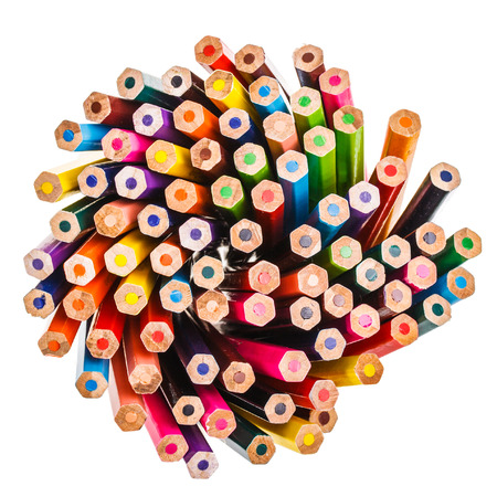 Closeup of Coloured Pencils backgroundの写真素材