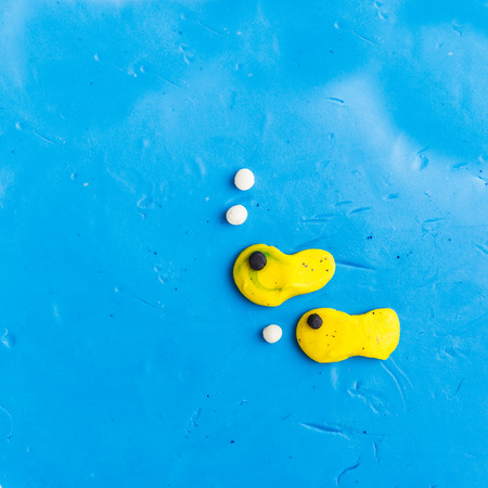 fish in water from plasticineの写真素材