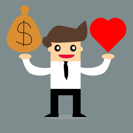 Choice between money and loveのイラスト素材