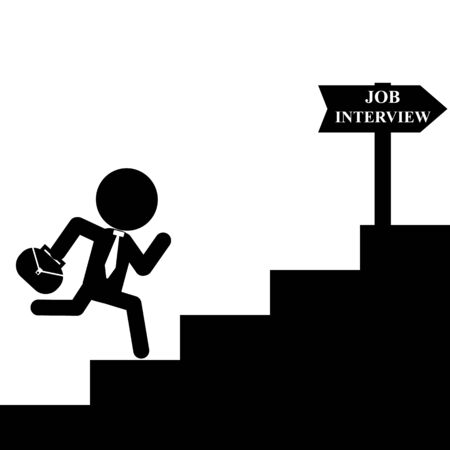 businessman run to job interviewのイラスト素材