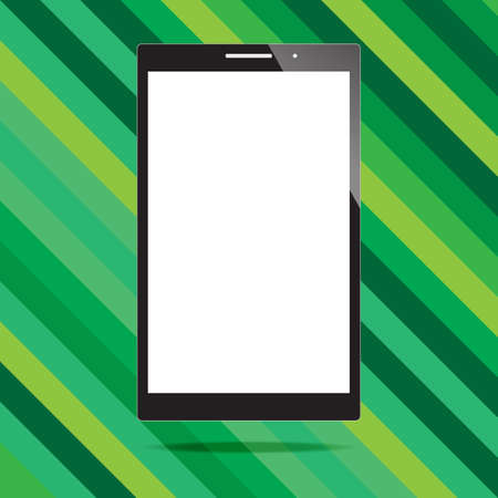 Blank screen of smartphone on green strip backgroundのイラスト素材