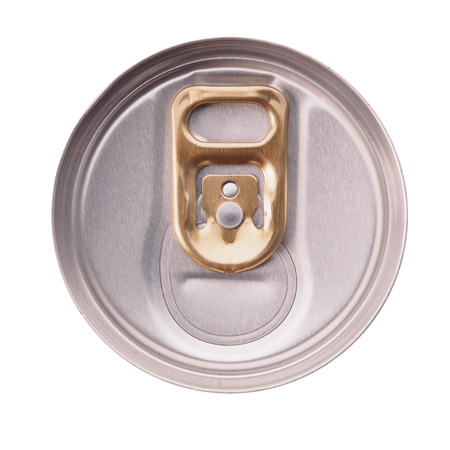 beer can isolated on white background, view from the top