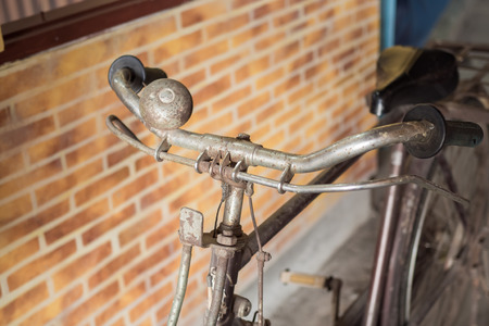closeup of retro handlebar bicycle.の写真素材