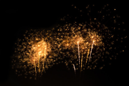 Fireworks light up the sky.