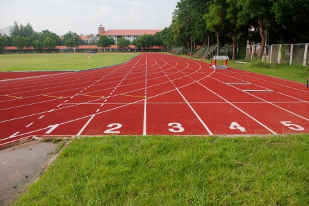 Athletics track in stadiumのeditorial素材