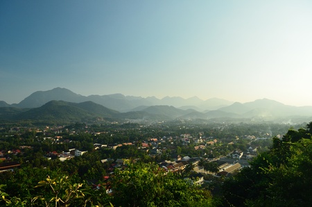 viewpoint at luang prabang, laosの写真素材