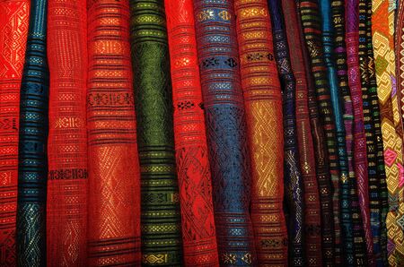 handmade woven fabric in thaiの写真素材