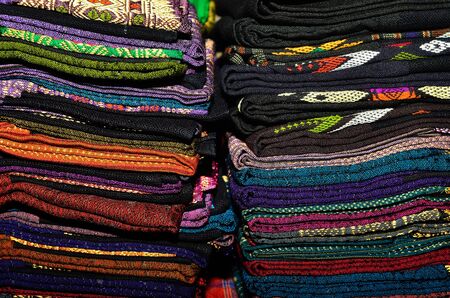 handmade woven fabric in thaiの写真素材