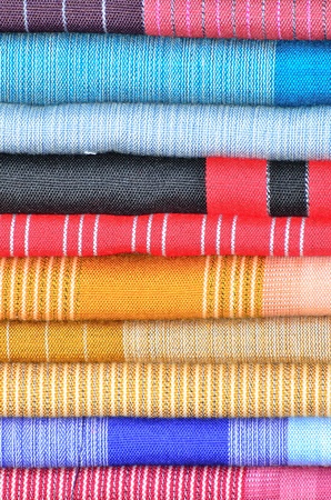 Handmade woven fabrics in thai marketの写真素材