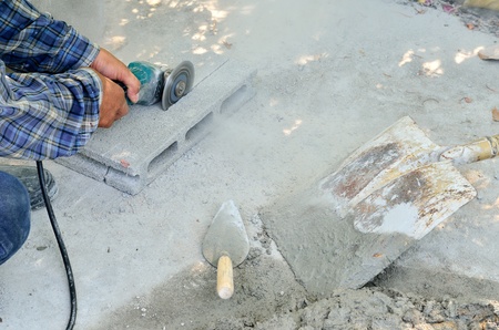 under construction with cement concrete workのeditorial素材