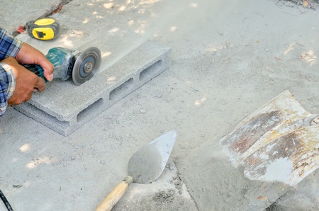 under construction with cement concrete workのeditorial素材