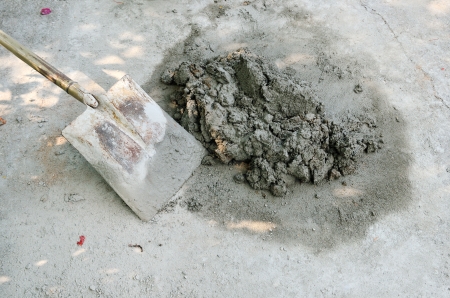 under construction with cement concrete workのeditorial素材