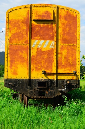Old train bogie , left at the grass.の写真素材