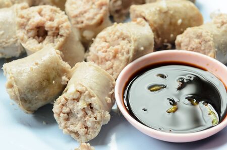 Close up sausage, Thai foodの写真素材