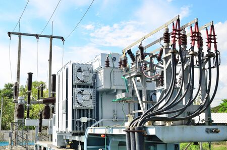 Electrical power transformer in high voltage substation
