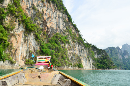 View in Chiew Larn Lake, Khao Sok National Park, Suratthani Province, Thailand.の写真素材