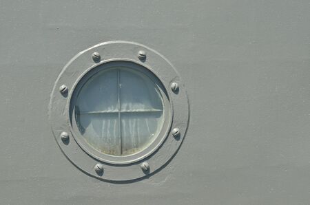 ship or submarine window steampunk metal backgroundの写真素材