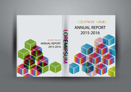 Annual report cover ,Cover report colorful design backgroundのイラスト素材