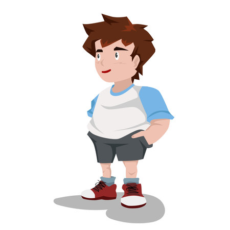 Cartoon Vector or Illustrator of. Young man in a private uniform. With shadow on isolated white background.のイラスト素材