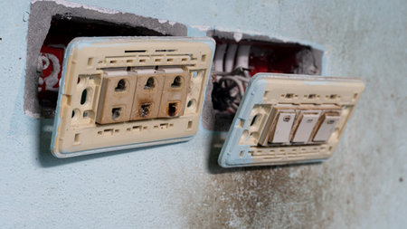 Two pronged non grounded electrical plug. Removed from wall-mounted extension socket. Removed for...
