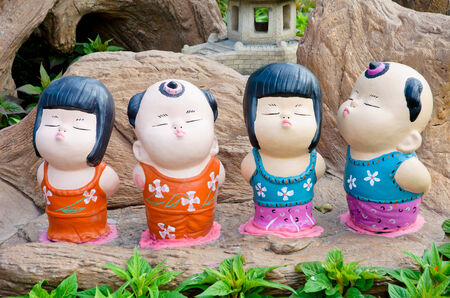 doll clay used in ornamental gardens in thailandの写真素材