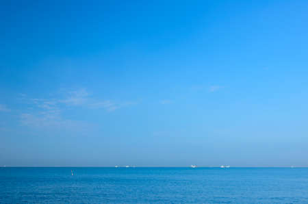 beautiful sea and bright  blue sky  In the summer of thailandの写真素材