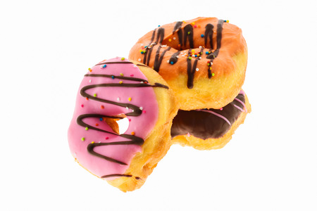 glazed donuts, isolated on white background