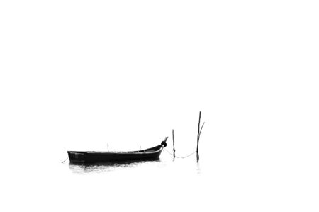 A long boat on seashore の写真素材