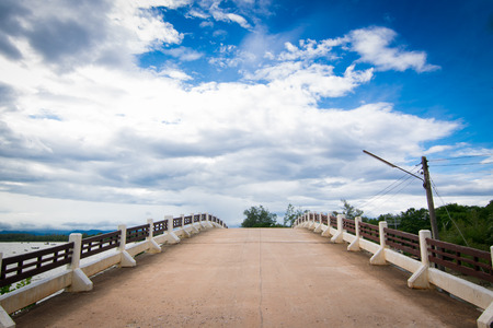 the bridge with blue skyの写真素材