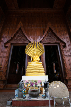 Buddha statue and Loknimit. at temple in Thailand.の写真素材