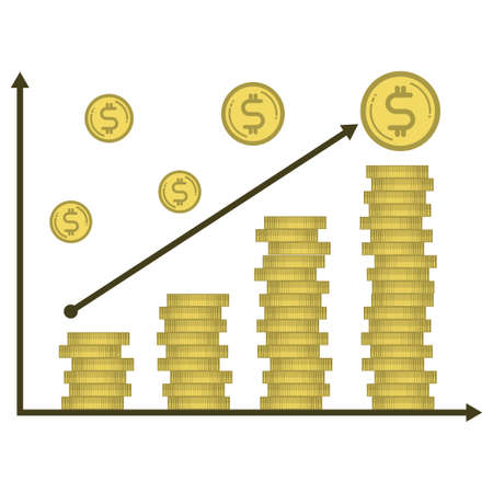 business finance flat design,bitcoin graph success,success economy financeのイラスト素材