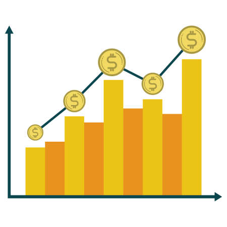 business finance flat design,bitcoin graph success,success economy financeのイラスト素材