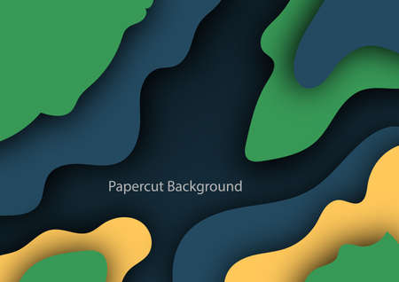 Paper cut background free form shape,free form shape abstract background,abstract background, free form shapeのイラスト素材