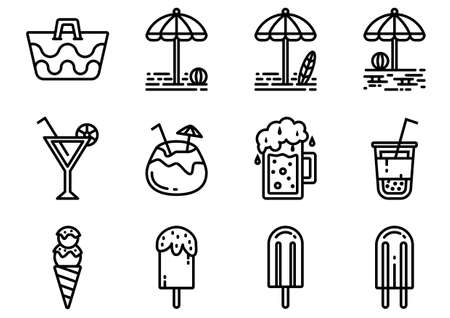 Travel and tourism line icon set , for web use, application symbolsのイラスト素材