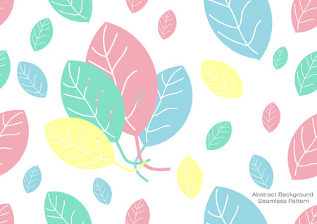 Abstract Background Seamless Pattern Candy Colored Leavesのイラスト素材