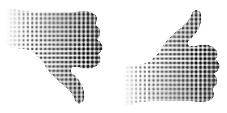 abstract dotted halftone silhouette thumb hand logo symbol backgroundのイラスト素材