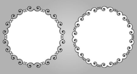 Vintage calligraphy decorative background, vector retro royal antique baroque blank border frame setのイラスト素材