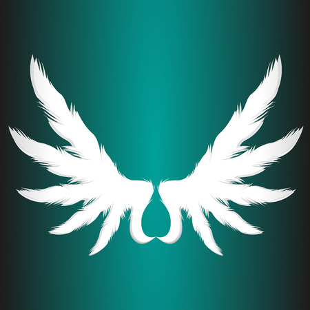 Abstract paper angel wings business logo element vector illustrationのイラスト素材