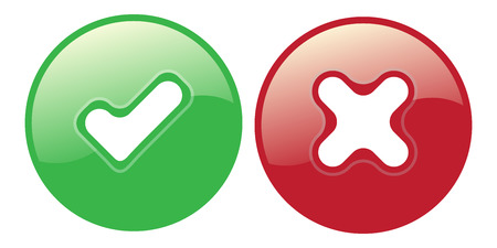yes no choice check mark button vector web element icon isolated voteのイラスト素材