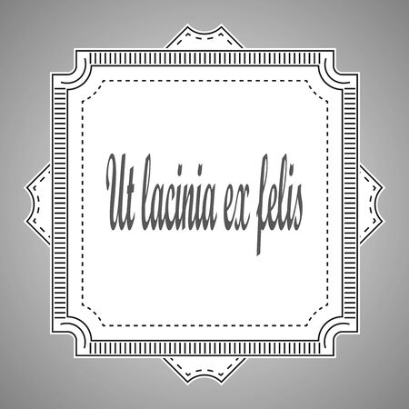 art deco geometric frame trendy mono minimal border line style.  business sign or label illustrationのイラスト素材