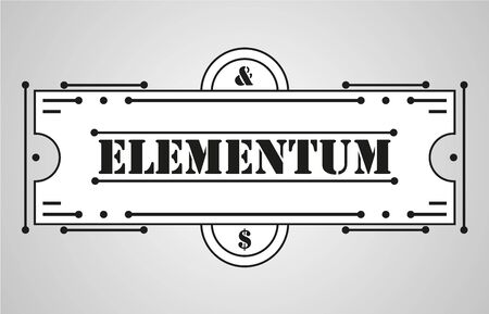 art deco geometric frame with place for text trendy mono minimal border line style.  business sign or label illustrationのイラスト素材