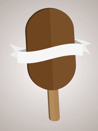 Modern flat brown chocolate ice cream ribbon with blank place for textのイラスト素材
