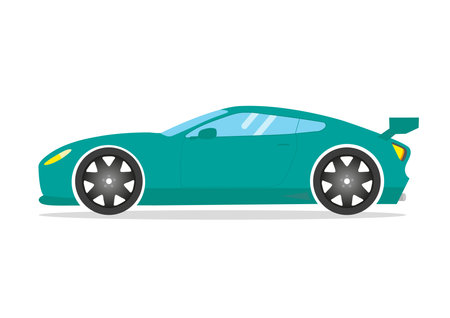 Race sports car. Supercar tuning coup auto .Flat style vector illustration isolated transportation vehicleのイラスト素材