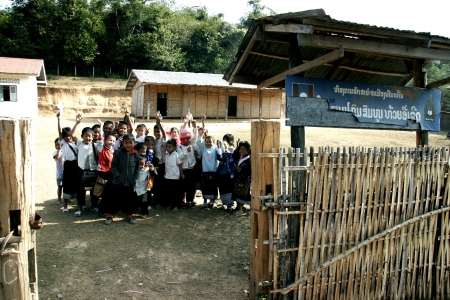 Lao Children in action at Loa Village , lao is Country in AEC.のeditorial素材
