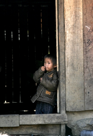 Lao Children in action at Loa Village , lao is Country in AEC.のeditorial素材
