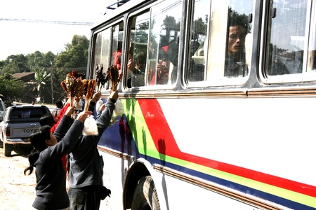 Lao Tour by bus,car,on The old Road, or Backpack is challenge Tour.のeditorial素材