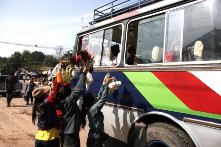 Lao Tour by bus,car,on The old Road, or Backpack is challenge Tour.のeditorial素材